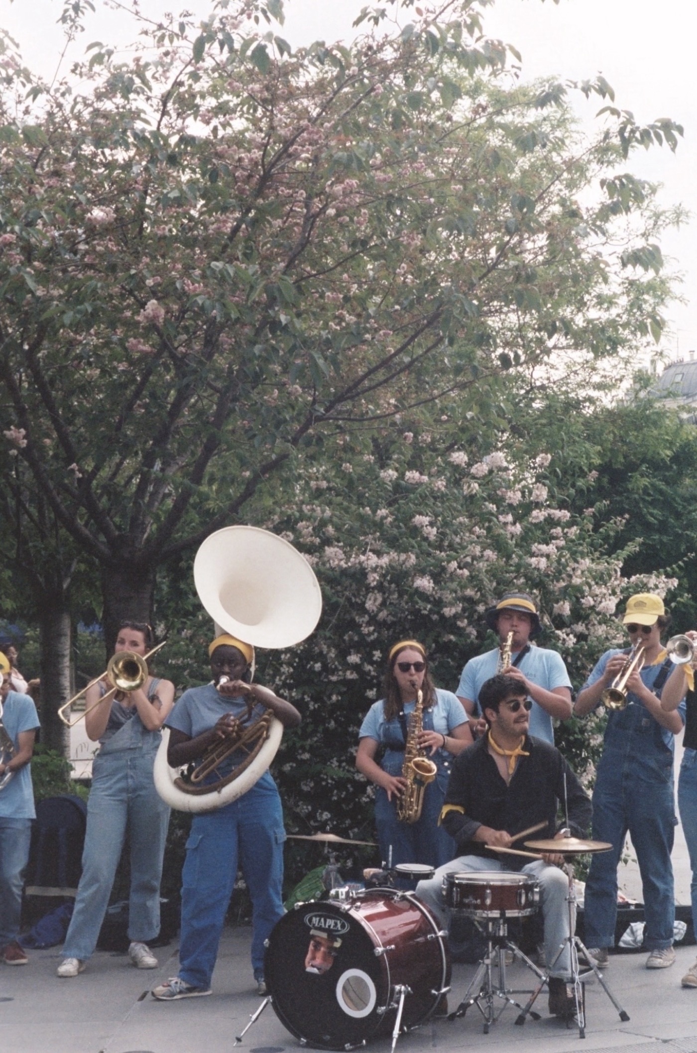 Street band performing in Paris. Photo taken with Leica Z2X in Paris by Josh Withers.