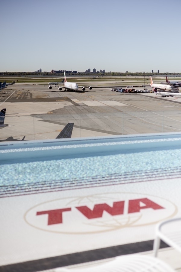 Rooftop pool at the TWA Hotel at JFK Airport