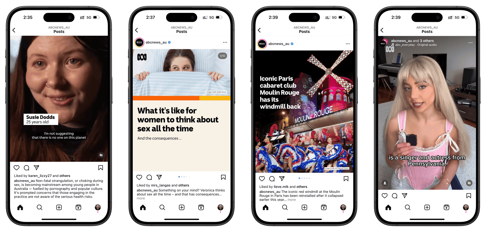 Screenshots from the ABC News Instagram Account from July 2024