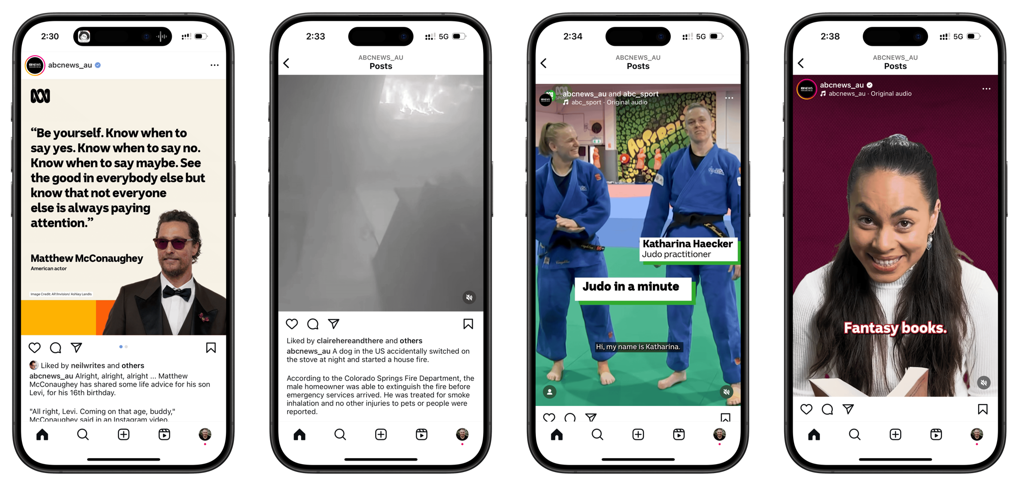 Screenshots from the ABC News Instagram Account from July 2024